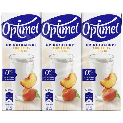 Optimel Langlekker Drinkyoghurt perzik abrikoos 0% vet 6x200ml