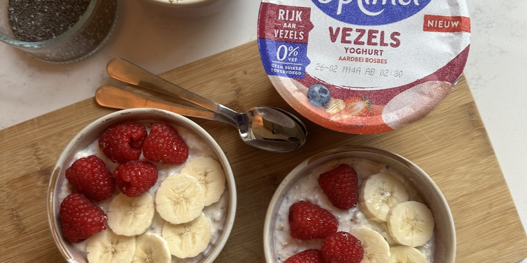 Aardbei & bosbes overnight oats