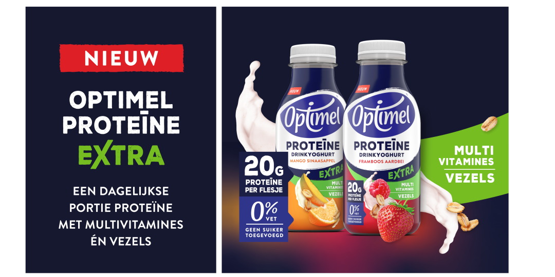 Nieuw - Optimel Proteïne extra in 2 smaken.
