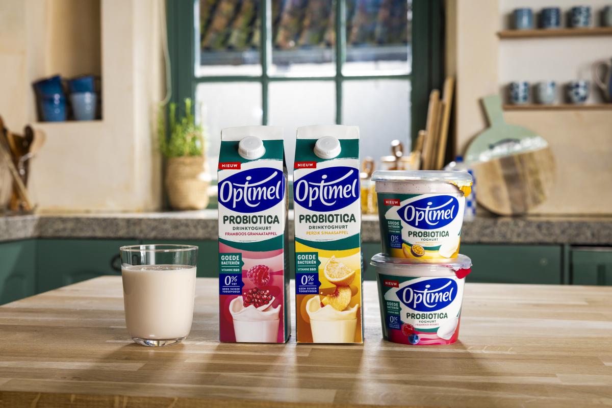 Optimel Probiotica product range drinkyoghurt en eetyoghurt