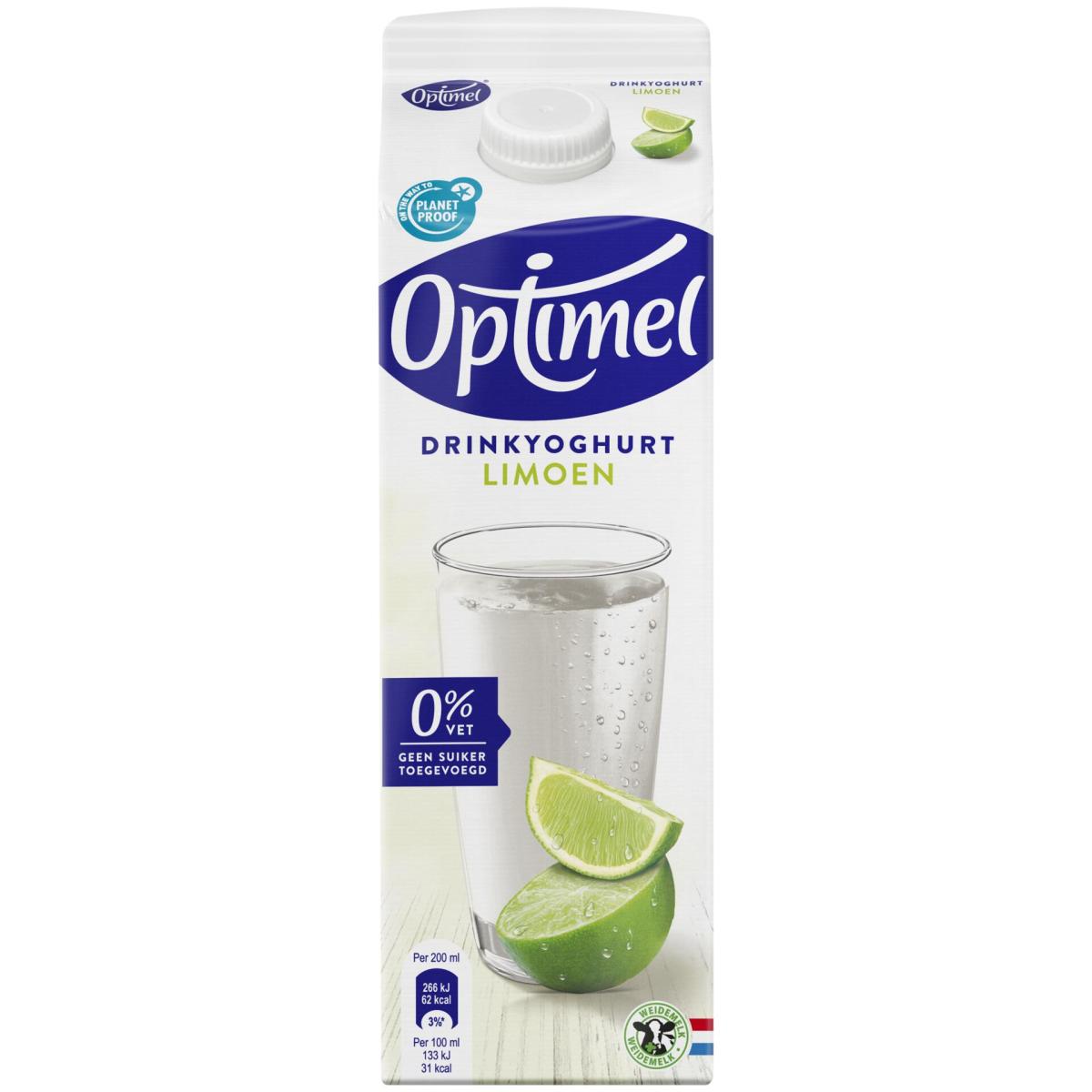 Optimel Drinkyoghurt limoen 0% vet 1L