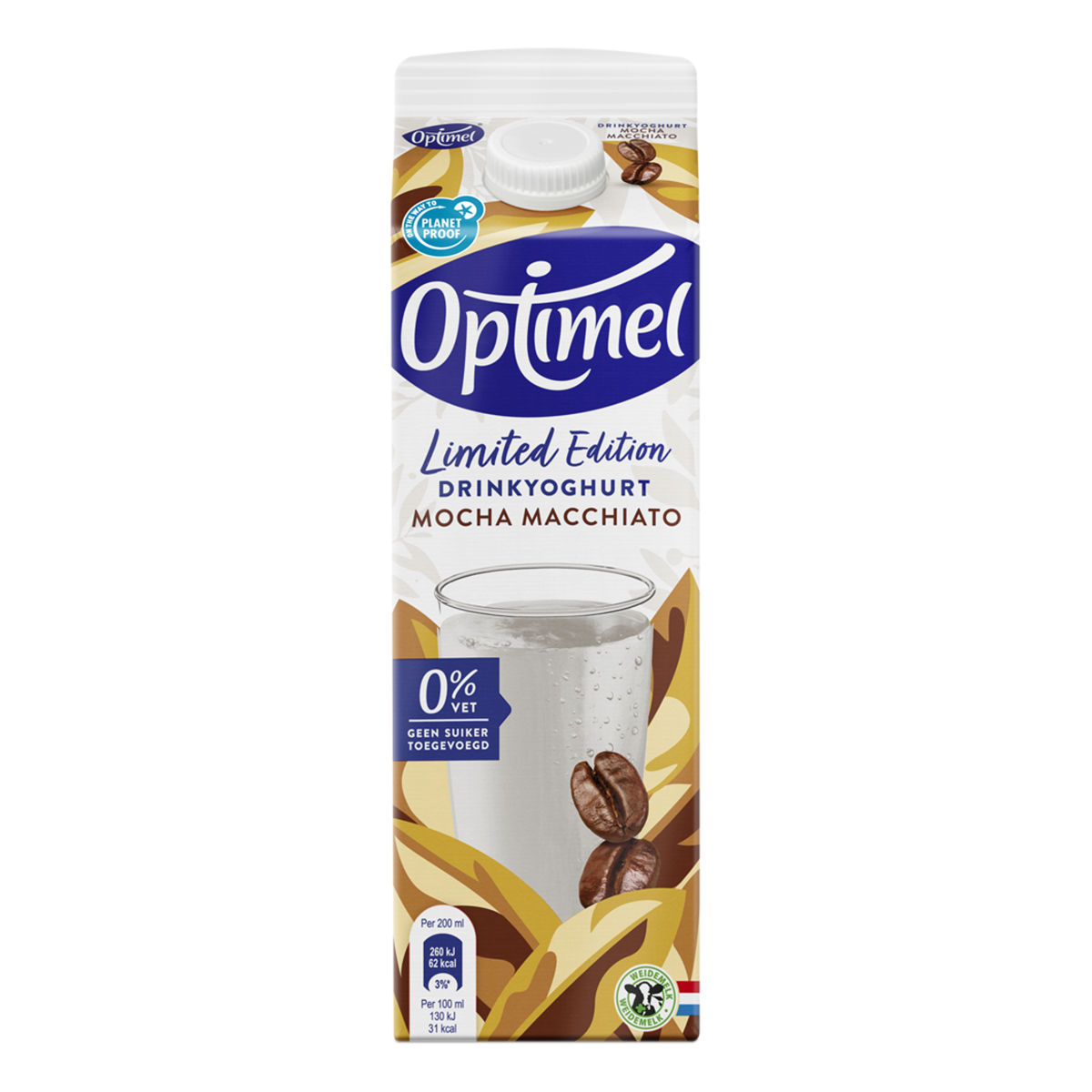 Optimel Drinkyoghurt limited edition Mocha Macchiato 0% vet 1L