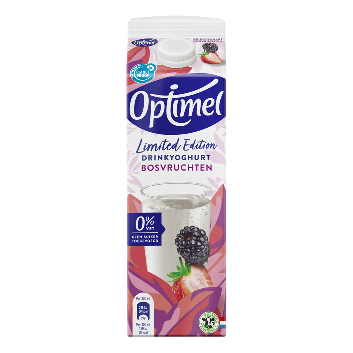 Optimel Drinkyoghurt limited edition Bosvruchten 0% vet 1L