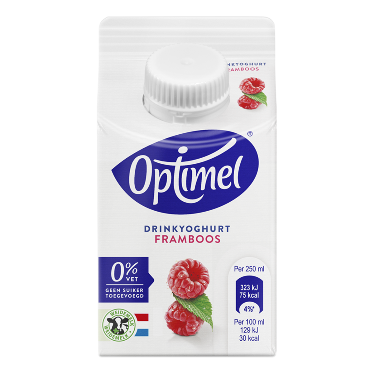 Optimel Drinkyoghurt framboos 0% vet 250mL