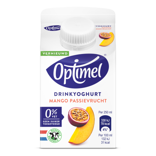Optimel Drinkyoghurt Mango-Passievrucht 0% vet 250mL