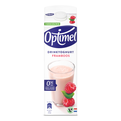 Optimel Drinkyoghurt Framboos 0% vet 1L