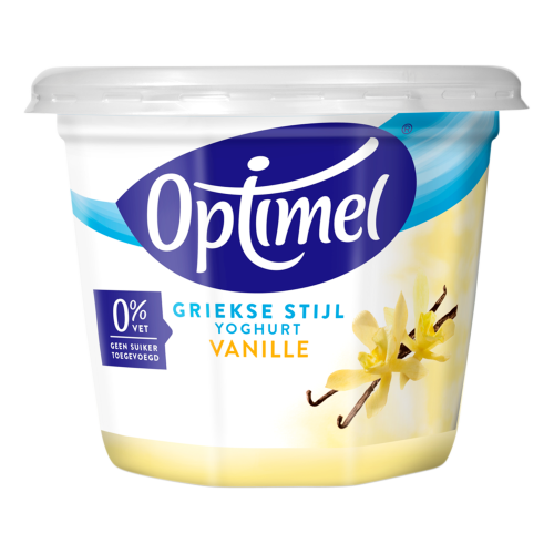 Optimel Yoghurt Griekse stijl vanille 0% vet 450g