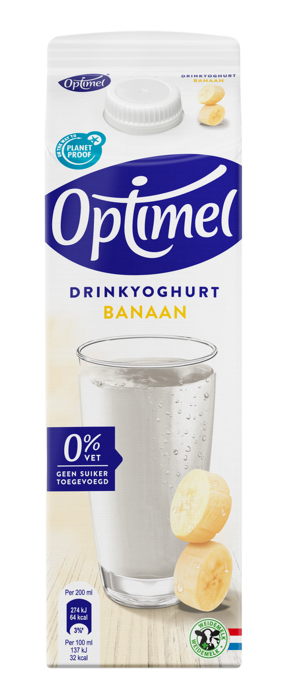 Optimel Drinkyoghurt banaan 0% vet 1L