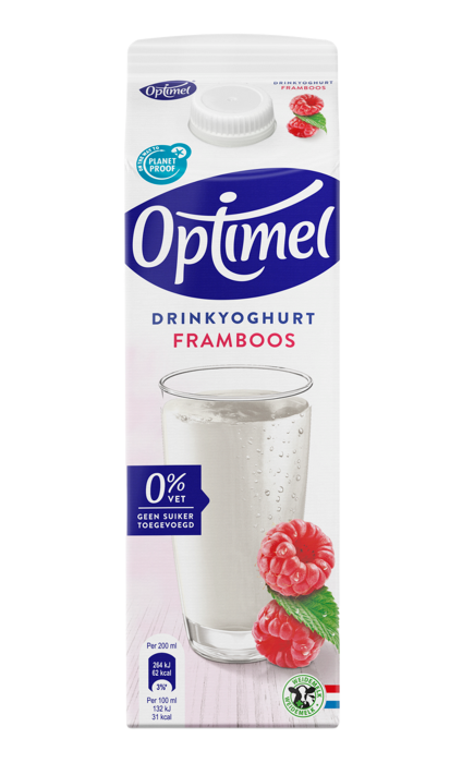 Optimel Drinkyoghurt Framboos 0% vet 1L