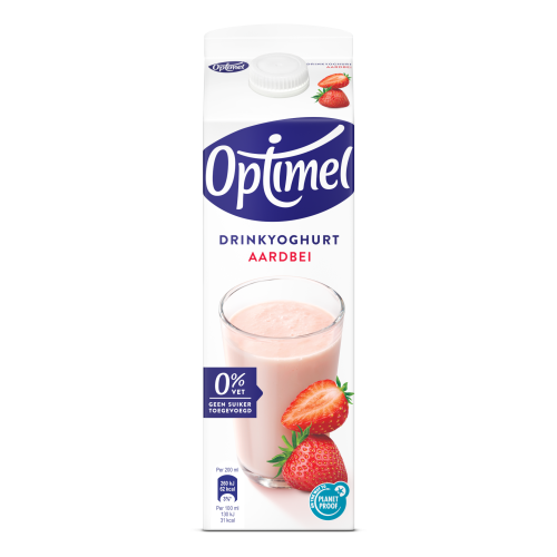 Optimel Drinkyoghurt Aardbei 0% vet 1 L