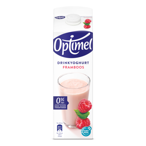 Optimel Drinkyoghurt Framboos 0% vet 1 L