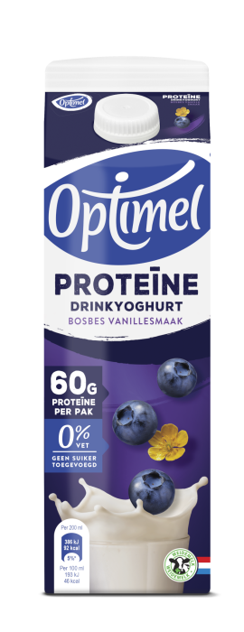 Optimel proteïne drinkyoghurt bosbes vanillesmaak
