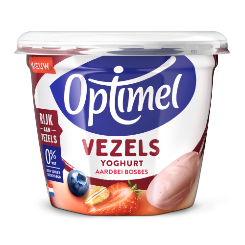 Optimel Vezels Yoghurt Aardbei Bosbes