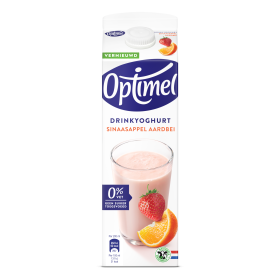 Optimel Drinkyoghurt Sinaasappel Aardbei 0% vet 1L