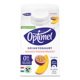 Optimel Drinkyoghurt Mango-Passievrucht 0% vet 250mL
