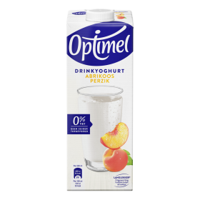 Optimel Langlekker Drinkyoghurt perzik abrikoos 0% vet 1L