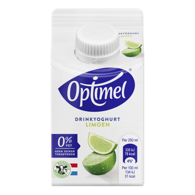 Optimel Drinkyoghurt limoen 0% vet 250mL