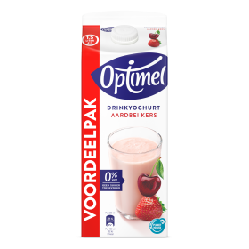 Optimel Drinkyoghurt Aardbei Kers 0% vet 1.5 L