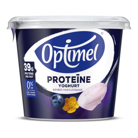 Optimel Proteïne Yoghurt Bosbes Vanillesmaak 0% vet 450g