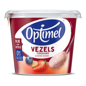 Optimel Vezels Yoghurt Aardbei Bosbes 0% vet 450 g
